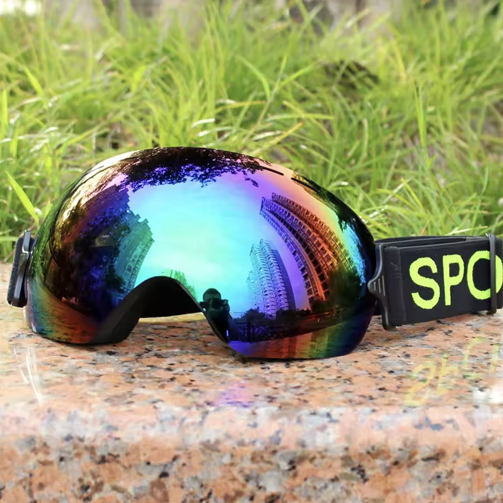 Gafas de esquí UV400 antivaho color verde