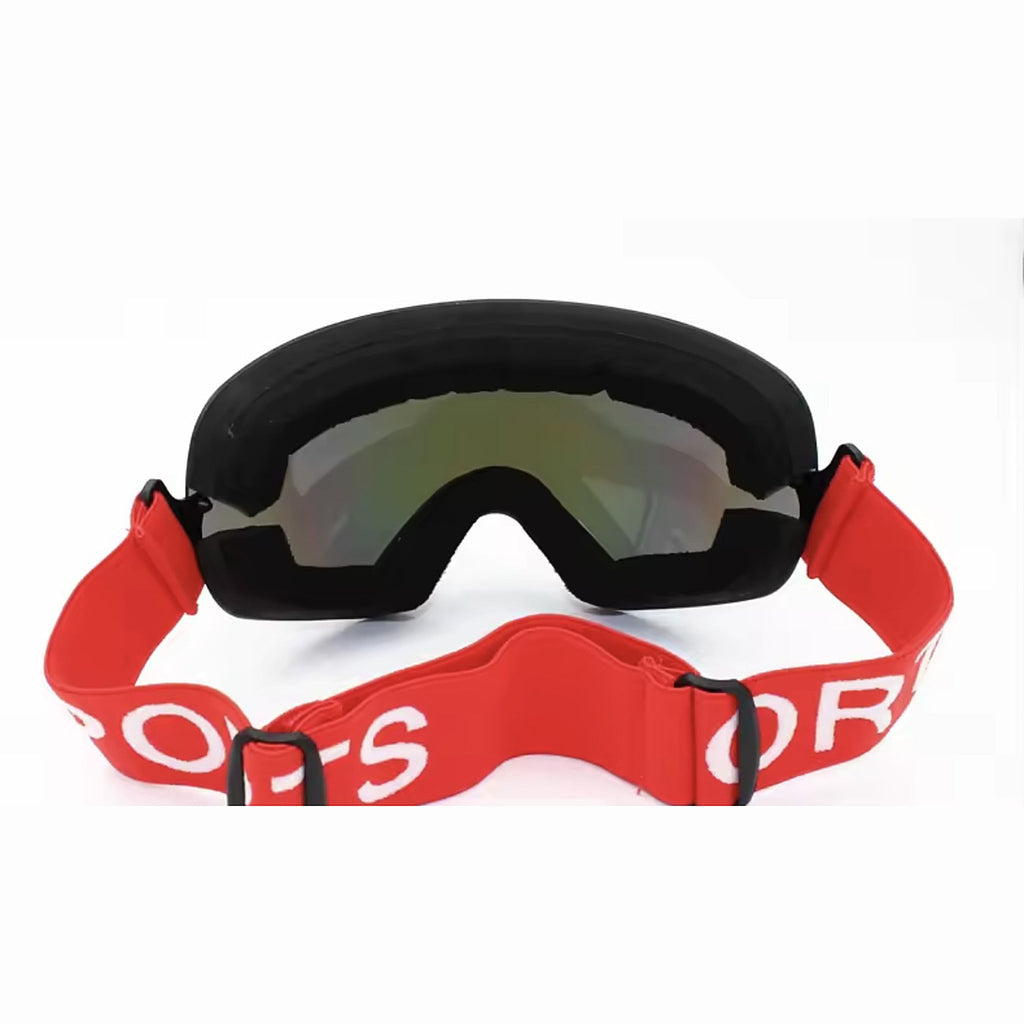 Interior de las gafas de esquí UV400 antivaho con espuma acolchada y cinta ajustable
