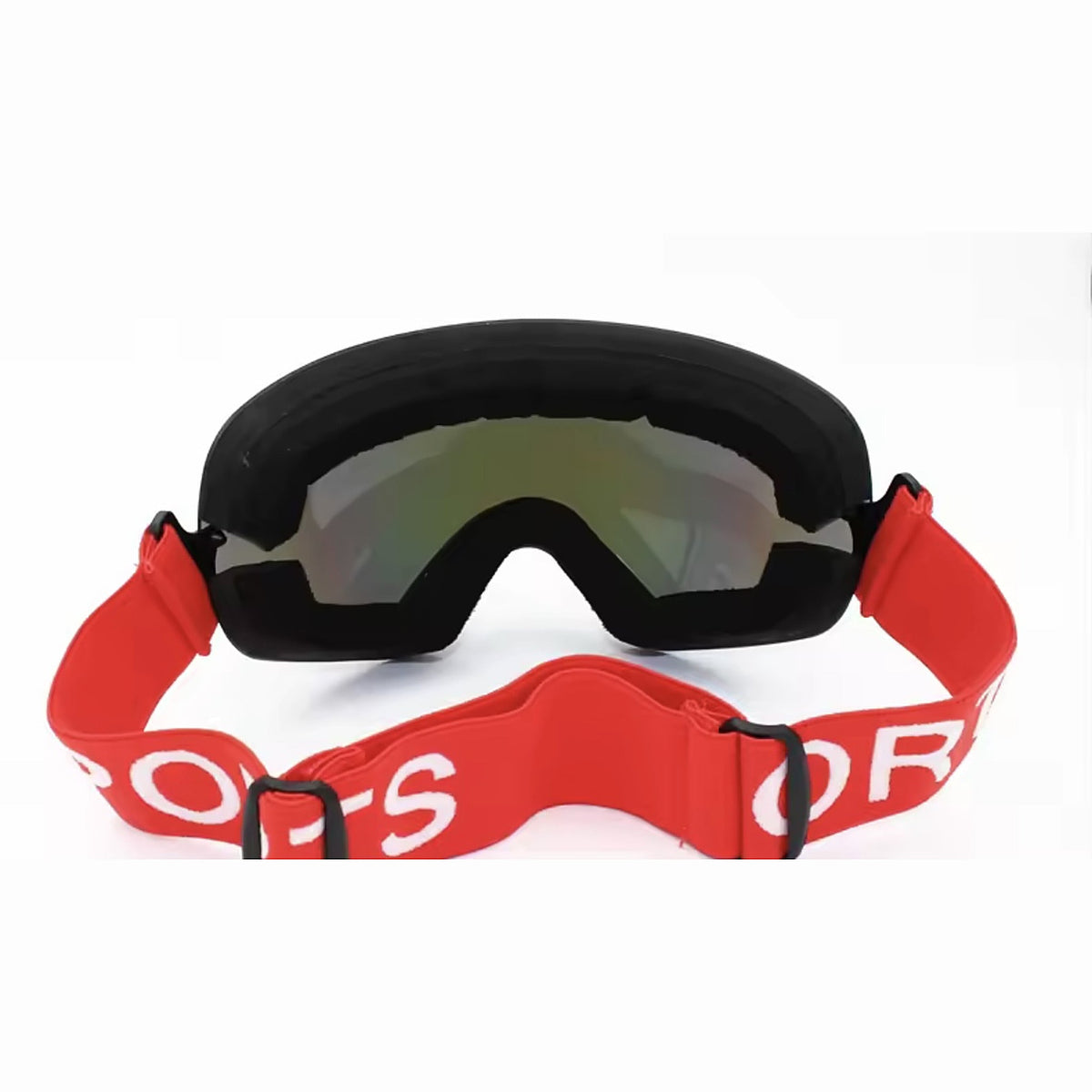 Interior de las gafas de esquí UV400 antivaho con espuma acolchada y cinta ajustable
